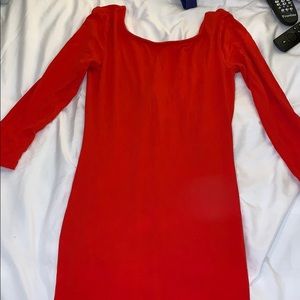 Red tube dress
